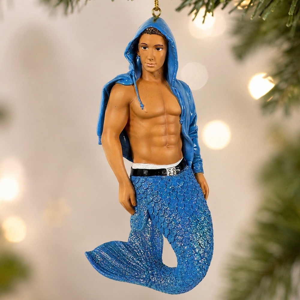 December Diamonds 2013 Diego Merman Retired Ornament Glitter Hoodie 55-90806 Box